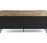 Bahut Marion 4P4T chene noir 180 x 40 x h80cm