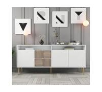 Bahut Milan blanc or 180 x 35 x 77cm