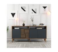 Bahut Milan noyer anthracite 160 x 35 x 78cm