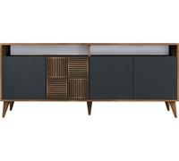 Bahut Milan noyer anthracite 180 x 35 x 78cm