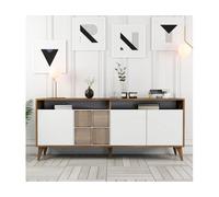 Buffet en bois noyer et blanc 4 portes Roma 180cm