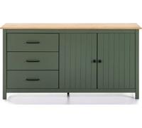 Bahut Miranda 2P3T vert cire 150 x 40 x h80cm