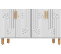 Hanah Home Bahut Rodney 4 portes 120 x 29,6 x 73,6 cm blanc