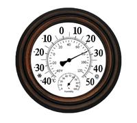 Bahwphry Thermomètre hygromètre de 20 cm pour intérieur et extérieur, horloge murale pour décoration d'intérieur