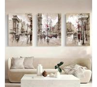 Baibexing Affiche Vintage De Paysage Urbain Sur Toile, Idéale Pour Décorer Votre Salon Ou Votre Intérieur. 60X90Cm Sans Cadre