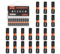 BAIDETS Pro T40 Lot de 20 embouts de tournevis 25 mm de long, tige hexagonale 1/4" avec boîte distributrice