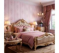 BaierSai Rouleau de papier peint non tissé texturé à rayures florales vintage de 9,5 x 0,53 m, 5 couleurs, pour chambre à coucher, salon, 5,035 m²