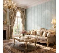 BaierSai Rouleau de papier peint non tissé texturé à rayures florales vintage de 9,5 x 0,53 m, 5 couleurs, pour chambre à coucher, salon, 5,035 m²