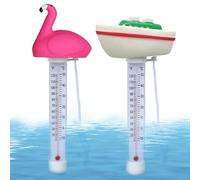 BAIFULAI 2 Pièces Thermomètre De Piscine Flottant, Thermomètre D'eau Résistant Aux Chocs Avec Cordon, Pour Baignoires, Piscines, Étangs, Spas