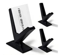 BAIFULAI Lot de 3 porte-cartes de visite, porte-cartes de visite, support incliné pour cartes de visite, 30 cartes de visite pour stand d'exposition, magasin, comptoir, bureau, noir classique