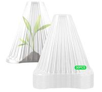 BAIFULAI Lot de 30 chapeaux de plantes transparents réutilisables pour protéger contre les oiseaux, les limaces, le gel, protège les plantes contre les animaux, Ø 19 cm