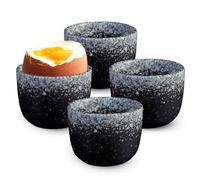 BAIFULAI Lot de 4 coquetiers en porcelaine - Hauteur : 4,8 cm - Diamètre : 5 cm - Procédé de glaçage au four - Lisse et sans bavures - Passe au lave-vaisselle et dans une boîte cadeau - Coquetier pour