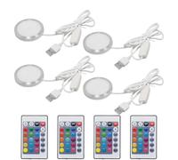 BAIFULAI Lot de 4 lampes LED pour imprimante 3D, 16 types de lumières RVB, avec câble d'alimentation USB de 1,5 m et télécommande, 5 V, modèle de matériel de bricolage, veilleuse de rechange pour