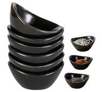 BAIFULAI Lot de 6 bols à sauce empilables en céramique - Noir - 60 ml - Pour table de charcuterie, sushis, sauce tomate, barbecue, accessoires de fête