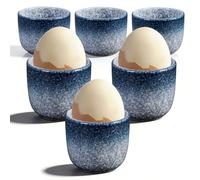 BAIFULAI Lot de 6 coquetiers en porcelaine - Hauteur : 4,8 cm - Diamètre : 5 cm - Procédé de glaçage au four - Lisse et sans bavures - Passe au lave-vaisselle et dans une boîte cadeau - Coquetier pour