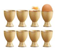 BAIFULAI Lot de 8 coquetiers en porcelaine - Diamètre : 5 cm - Hauteur : 6,9 cm - Procédé de glaçage au four - Support à œufs avec fond - Pour cuisine, maison, restaurant