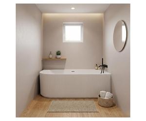 Baignoire 150cm Semi-Îlot Droit STRIA - Striée Acrylique Lucite®