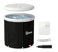 Baignoire à glace - bain froid - Outsunny - pliable gonflable multicouche 280 L avec couvercle pompe - polyester - 78x78x71cm - noir