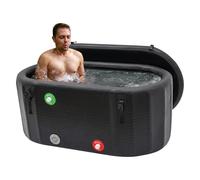 Baignoire à glace gonflable pour adulte - 275 l - Tonneau de bain de glace | Baignoire gonflable avec couvercle et pompe, 132 x 70 x 54 cm, pour thérapie par le froid, pour l'intérieur et l'extérieur