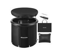 Spa - TECTAKE - Baignoire à glace HELSINKI en PVC pliable avec triple isolation et pompe incluse, ø 90 x 75 cm - Noir