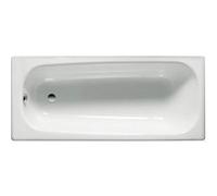 Baignoire CONTESA 170x70cm, en acier émaillé (épaisseur 1,5mm), bord plat, percée 1 trou D35mm, avec pieds métal à visse
