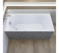 Baignoire Acrylique 4en1 Rectangulaire 170x75 Blanc + Cabine Styrofoam, Siphon Moderne Premium et Pieds (cadre) inclus | BADLAND GRACE