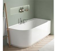 Baignoire acrylique Lucite EQUINOXE semi-îlot blanche 170cm - Angle droit