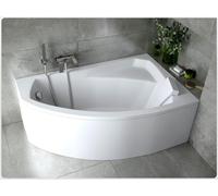 Baignoire asymétrique - 140 x 90 cm - Droite - sans Habillage - avec Pieds - Vidage Chrome - RIMA
