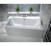 Baignoire asymétrique - 150 x 90 cm - Droite - sans Habillage - avec Pieds - Vidage Chrome - INFINITY