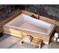 Baignoire asymétrique - 170 x 125 cm - Droite - sans Habillage - avec Pieds - 2 Repose-têtes - Vidage Chrome - INTIMA SLIM