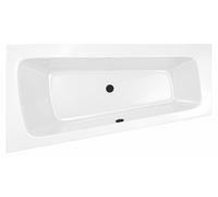Baignoire asymétrique droite 160x85x54 cm - 100%.polyacrylique blanc brillant