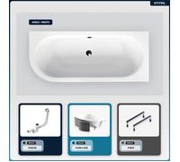 Baignoire asymétrique droite - OTITEC - AVITA - 170x75 cm - Acrylique - Vidage Chrome