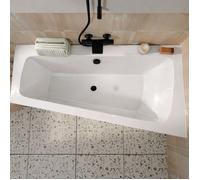 Baignoire asymétrique gauche 160x85x54 cm - 100% acrylique blanc brillant