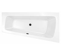 Baignoire asymétrique gauche 160x85x54 cm - 100%.polyacrylique blanc brillant