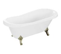 Mexen Retro baignoire autoportante 150 x 73 cm, blanche, pieds dorés - 53251507300-50 2431 5907709106413
