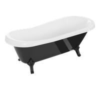 Mexen Retro baignoire autoportante 170 x 75 cm, blanche/noire, pieds noirs - 53251707575-70 2455 5907709106529