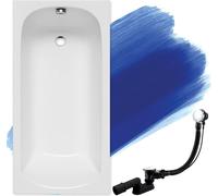 Baignoire BADLAND rectangulaire Classic SLIM 140x70 rebord 17mm avec vidage et pieds sans habillage