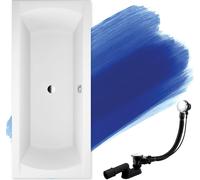 Baignoire BADLAND rectangulaire Ines 160x75 sans habillage | Garniture d'écoulement & pieds S !