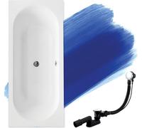 Baignoire BADLAND rectangulaire Vitae SLIM 150x75 bord 15mm avec garniture d'écoulement et pieds S sans habillage