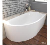 Baignoire Bain d'angle 140x70 Droite + tablier en acrylique Siphon +pieds MIKI