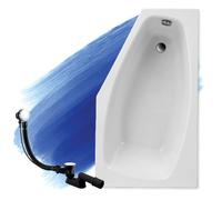 Baignoire Bain d'angle 140x80 Droite, Siphon de bain et pieds 3en1 - MARIKA