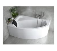Baignoire Bain d'angle 140x90 Gauche + appui-tête, Siphon de bain et pieds - Set 4en1 - Fabriqué en UE - BADLAND RIMA