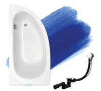 Baignoire Bain d'angle 150x70 Gauche, Siphon de bain et pieds - 3en1 - MILENA