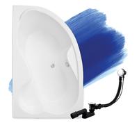 BADLAND Baignoire d'angle Mega GAUCHE 160x105 avec vidage et pieds S sans habillage