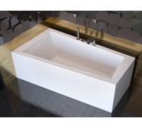Baignoire Bain d'angle 160x90 Gauche + tablier en acrylique Siphon +pieds INTIMA