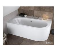 Baignoire Bain d'angle 170x75 Droite + tablier en acrylique Siphon + pieds AVITA
