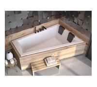 Baignoire Bain d'angle 180x125 Droite + appui-tête, Siphon de bain et pieds 4en1 INTIMA SLIM