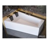 Baignoire Bain d'angle 180x125 Gauche + appui-tête Siphon + pieds - INTIMA