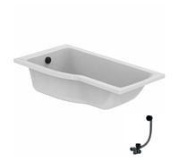 Baignoire bain douche 150 x 80 cm gauche IDEAL STANDARD Connect Air + vidage Noir mat