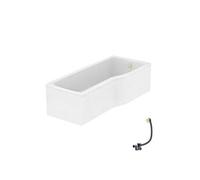 Baignoire bain douche 170 x 80 cm droite Connect Air + tablier + vidage Doré